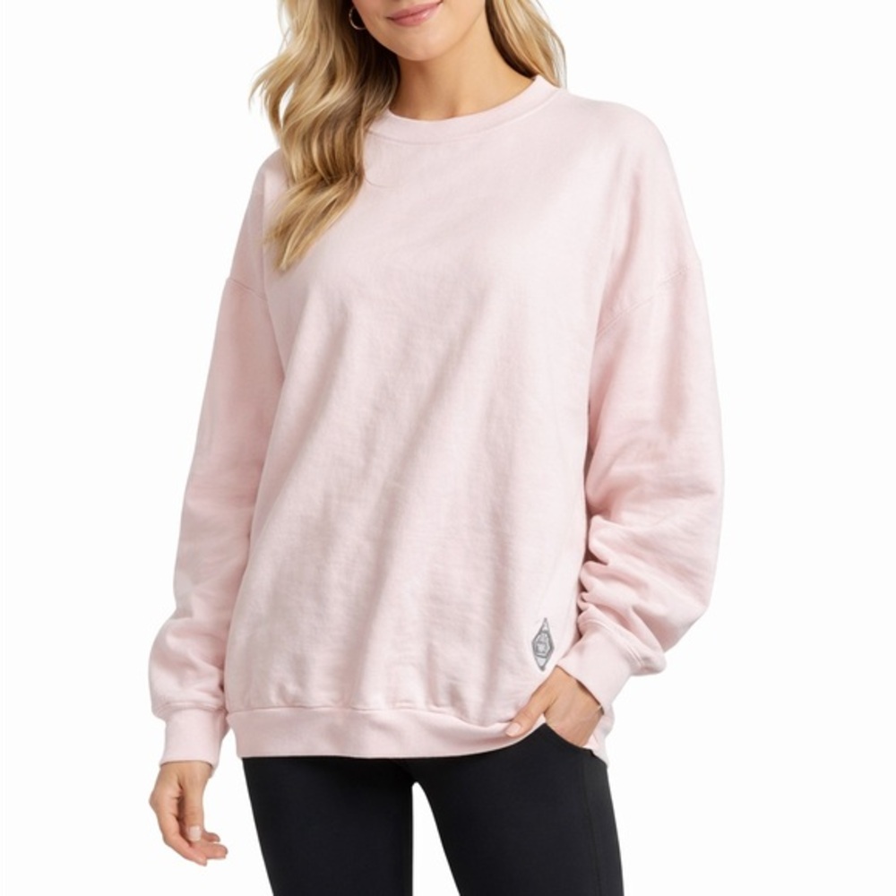 100% Cotton Pink Crewneck Sweatshirt Cozy Lounge Pullover Minimal M